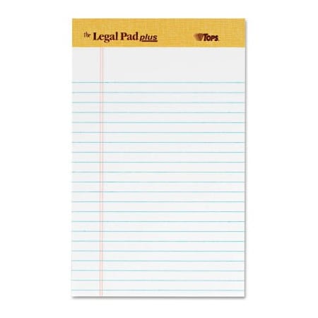 Tops Business Forms TOPS  The Legal Pad Plus Perforated Pads, 5" x 8", White, 50 Sheets/Pad, 12/Pack 71500